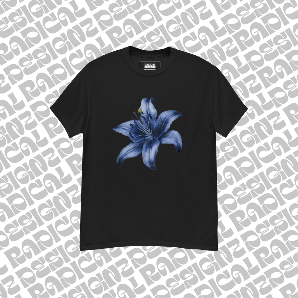 Blue flower graphic tee