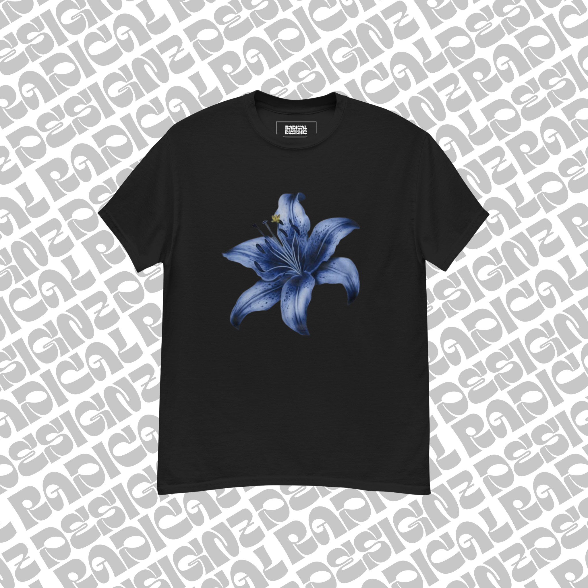 Blue flower graphic tee