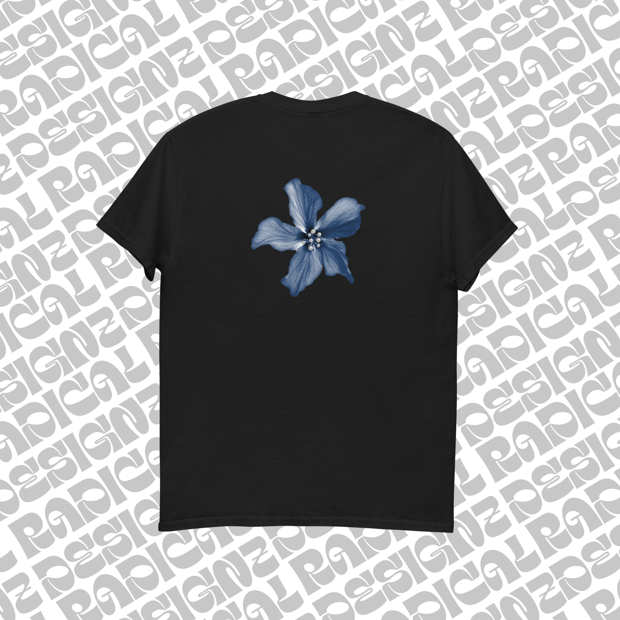 Blue flower graphic tee