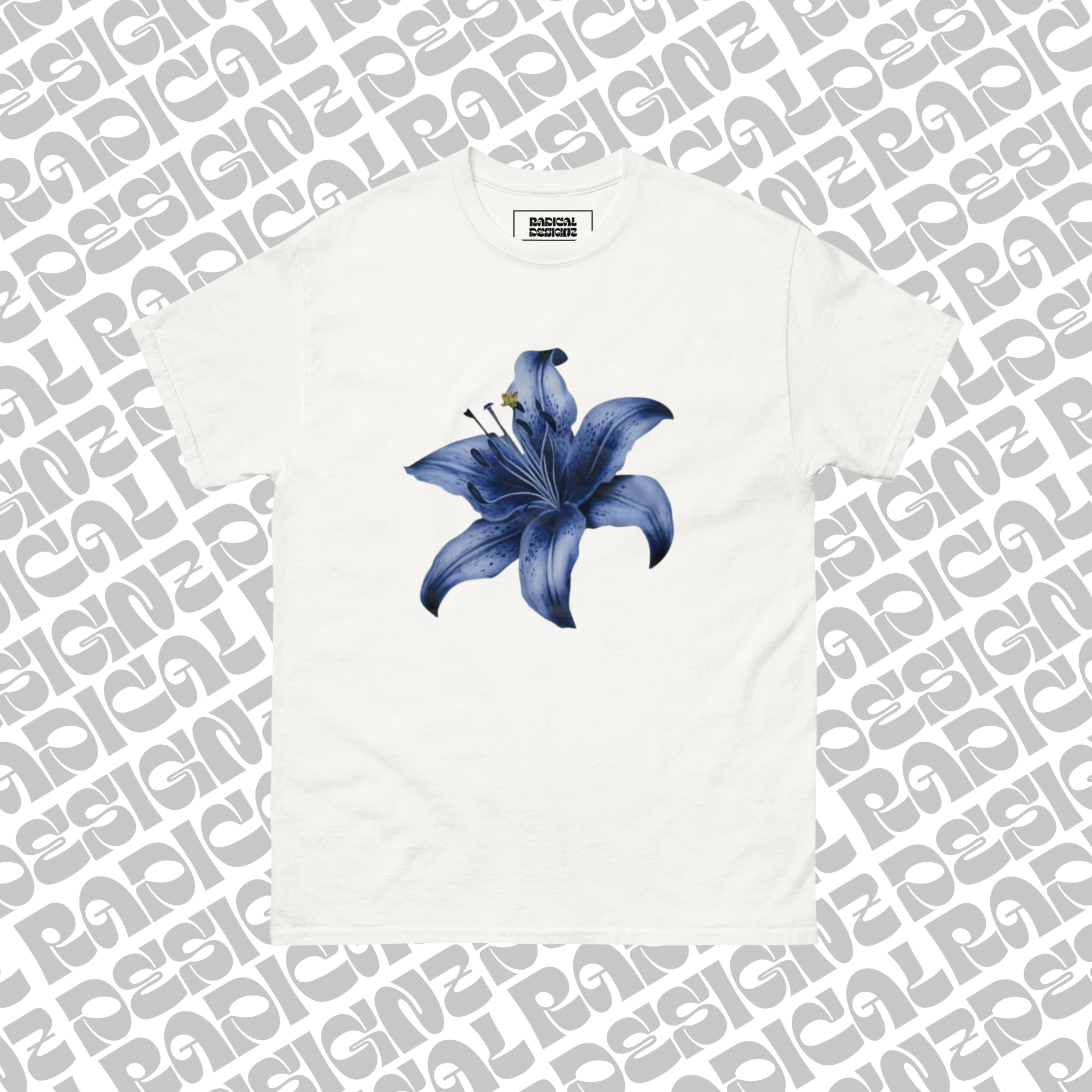 Blue flower graphic tee