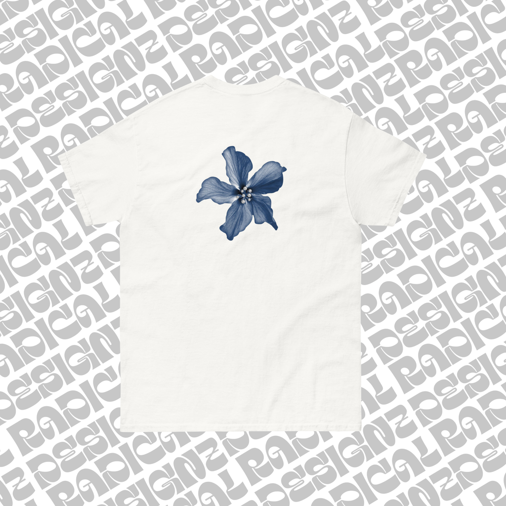 Blue flower graphic tee